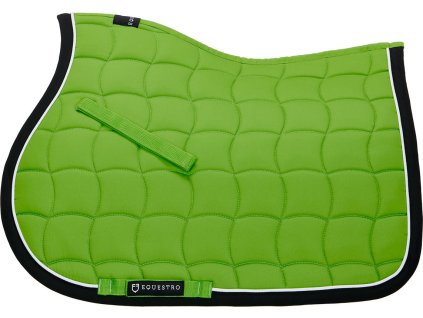 Czaprak z białym obszyciem Equestro, wszechstronny, lime/black