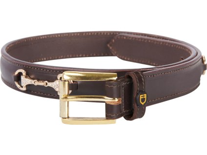 Skórzany pasek Diamond Equestro, brązowy/złoty