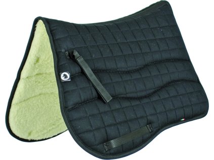 Czaprak Burioni, z owczą skórą, wszechstronny, czarny