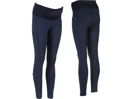 Bryczesy ciążowe QHP, z pełnym lejem, damskie, navy