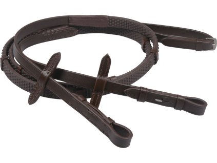 Gumowe wodze QHP, 125/140 cm, brązowe