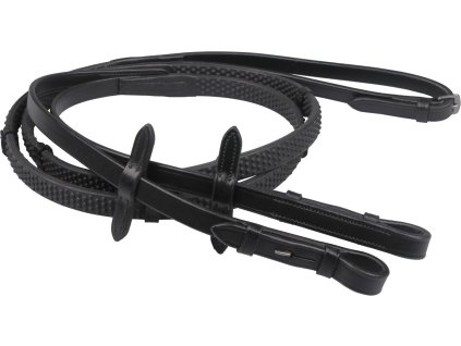 Gumowe wodze QHP, 125/140 cm, czarne