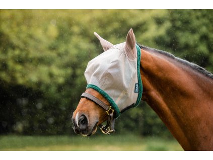 Maska przeciw owadom Amigo, z ochroną uszu, oatmeal/green