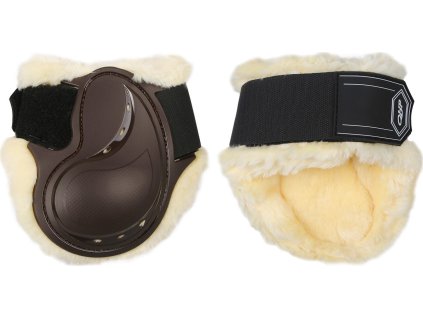 Ochraniacze na pęciny Tario QHP, ze skórą owczą, para, brązowe