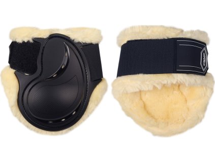 Ochraniacze na pęciny Tario QHP, ze skórą owczą, para, czarne