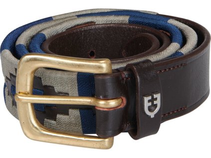 Pasek Skórzany Polo S Equestro, brown/navy/grey