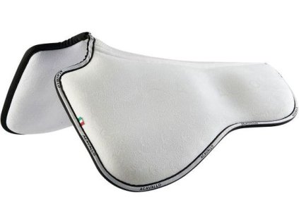 Podkładka amortyzująca pod siodło Spine Free Memory Foam Double Silicon Grip System Acavallo, ujeżdżeniowa, biała