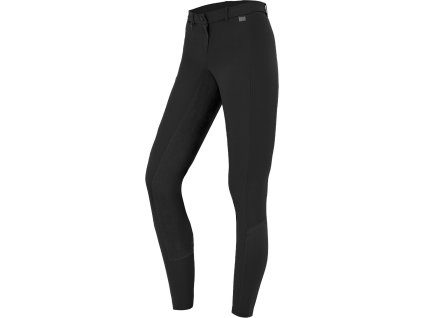 Bryczesy z pełnym lejem skórzanym Micro Sport ELT, czarne