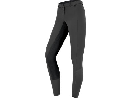 Bryczesy z pełnym lejem skórzanym Micro Sport ELT, asphalt/black