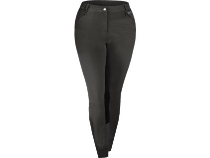 Bryczesy z pełnym lejem skórzanym Dahlia ELT, plus size, damskie, mud/black