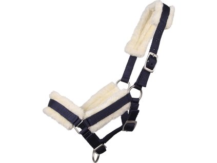 Kantar źrebięcy Q-essentials, ze skórą jagnięcą, dark blue