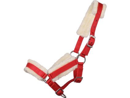 Kantar źrebięcy Q-essentials, ze skórą jagnięcą, red