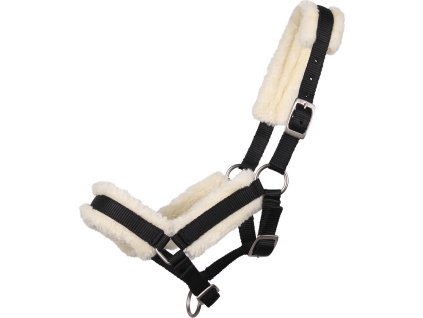 Kantar dla źrebiąt Q-essentials, z jagnięcą skórą, czarny