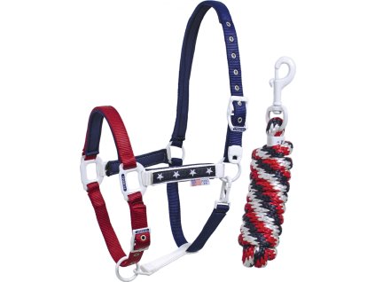 Wyściełany Kantar Star POOL'S, USA flag