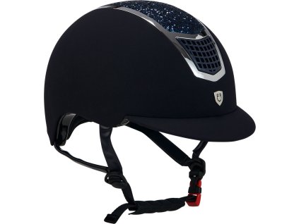 Kask jeździecki Eclipse Stone Velvet Equestro, navy/silver