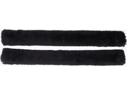 Osłonka na wodze z owczej skóry QHP, czarna