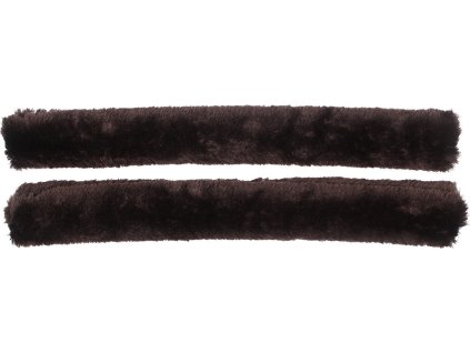 Osłonka na wodze z owczej skóry QHP, brązowa