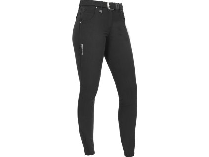 Bryczesy Race Equestro, ze wzmocnieniami na kolanach, damskie, czarne