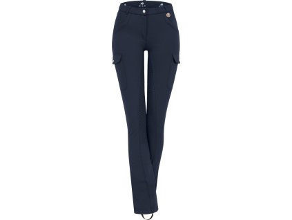 Bryczesy jeździeckie Cargo Silicone Micro ELT z gripem, damskie, night blue