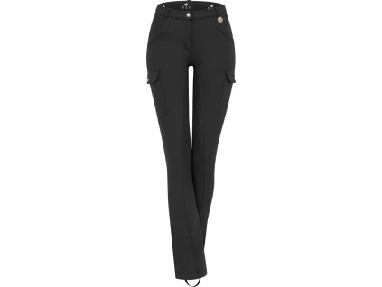 Bryczesy Cargo Silicone Micro ELT z pełnym lejem, damskie, czarne