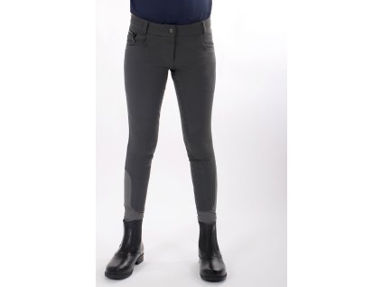 Bryczesy jeździeckie Ninthe QHP, z pełnym lejem, dziecięce, steel grey