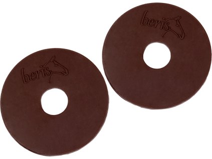 Kółka do wędzidła BERIS, gumowe, 70 mm, para, brązowe