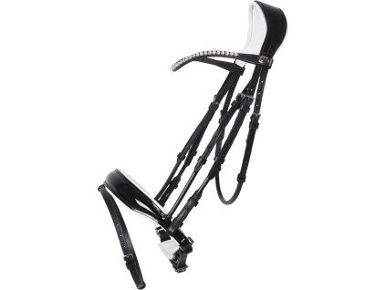 Ogłowie Nehza QHP, black/white (Rozmiar PONY)