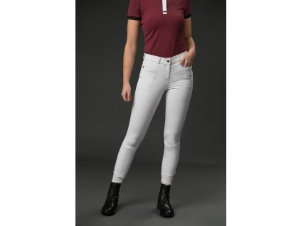 Bryczesy AmbitionFirst PresTeq, z silikonowym lejem, damskie, białe