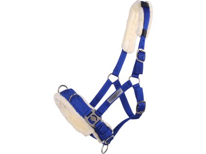 Kawecan do lonżowania QHP, ze skórą jagnięcą, cobalt blue