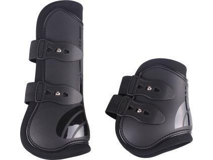 Komplet ochraniaczy na ścięgna przednie i tylne QHP, 4 szt., czarny