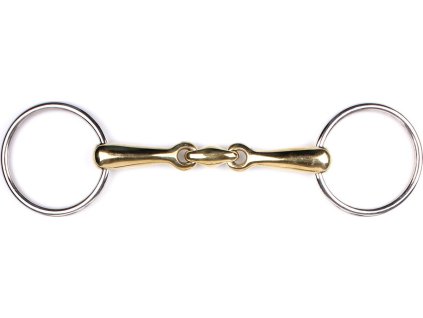 Wędzidło podwójnie łamane German Argentan Q-essentials, 17 mm, gold