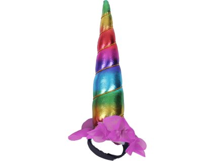 Ozdoba na naczółek w kształcie rogu jednorożca, rainbow