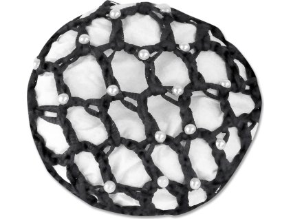 Siatka do włosów Waldhausen z perłami, czarna