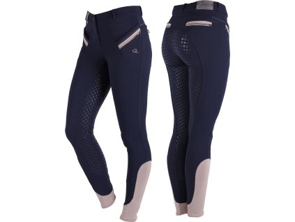 Bryczesy Bliss QHP, z pełnym lejem, damskie, granatowe