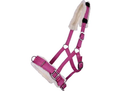 Kawecan do lonżowania QHP, ze skórą jagnięcą, fuksja