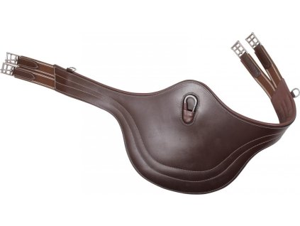 Popręg skórzany z fartuchem QHP, dark brown