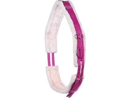 Pas do lonżowania Ontario QHP, ze skórą jagnięcą, fuchsia