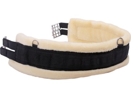 Popręg Ontario QHP, z jagnięcą skórą, czarny