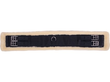 Popręg ujeżdżeniowy Ontario QHP, ze skórą jagnięcą, czarny