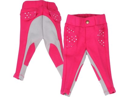 Bryczesy Mickey QHP, z lejem kolanowym, dla dzieci, fuchsia