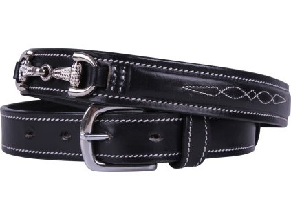Skórzany pasek Emberly QHP, czarny