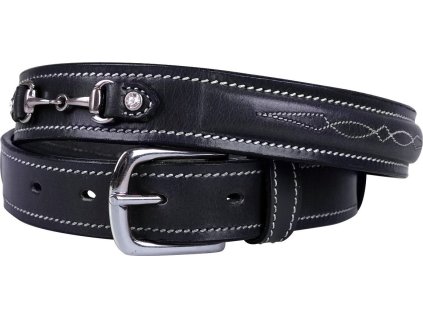 Skórzany pasek Ricki QHP, czarny