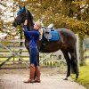 Bryczesy Softshell Lymee QHP, z lejem, zimowe, damskie, navy (Rozmiar 40)