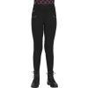 Legginsy jeździeckie Lize QHP, z gripem, dla dzieci, czarne