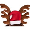 Świąteczne nauszniki z rogami QHP, czerwone