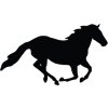 Naklejka na samochód HKM, galopujący koń, czarna