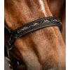 Kantar skórzany z kryształkami - czarno-szary