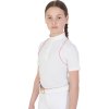 Koszulka konkursowa Equestro Polo, dziecięca, white/fuchsia
