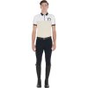 Koszulka Polo Treningowa Bicolor Equestro, męska, beige/white