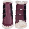 Ochraniacze ujeżdżeniowe Comfort Premium HKM, z owczą skórą, para, burgundy